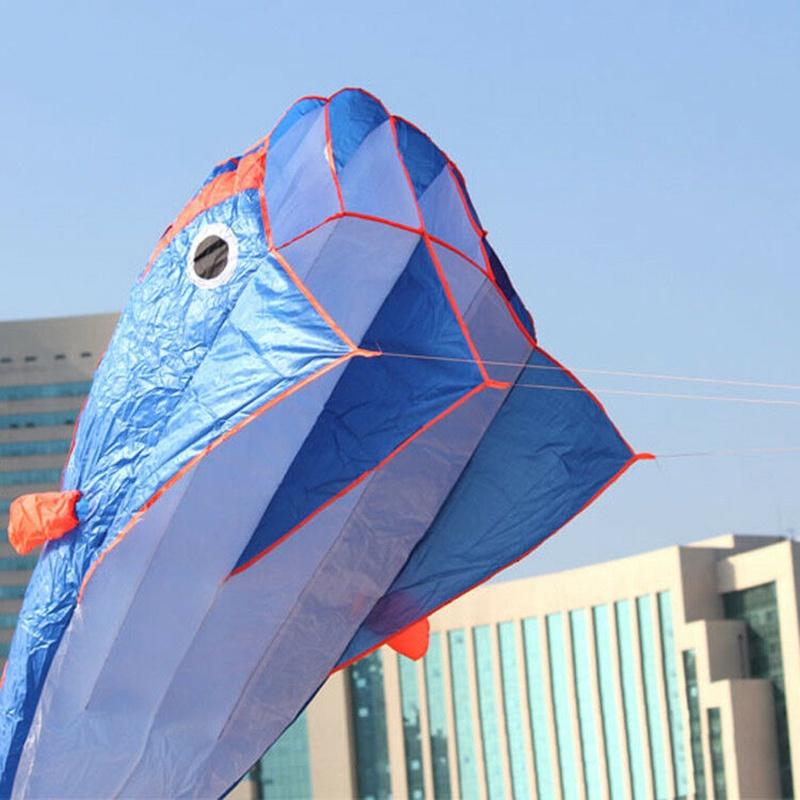 Eye-catching Blue Dolphin Kite Easy To Fly Perfect For Open Areas And Seaside