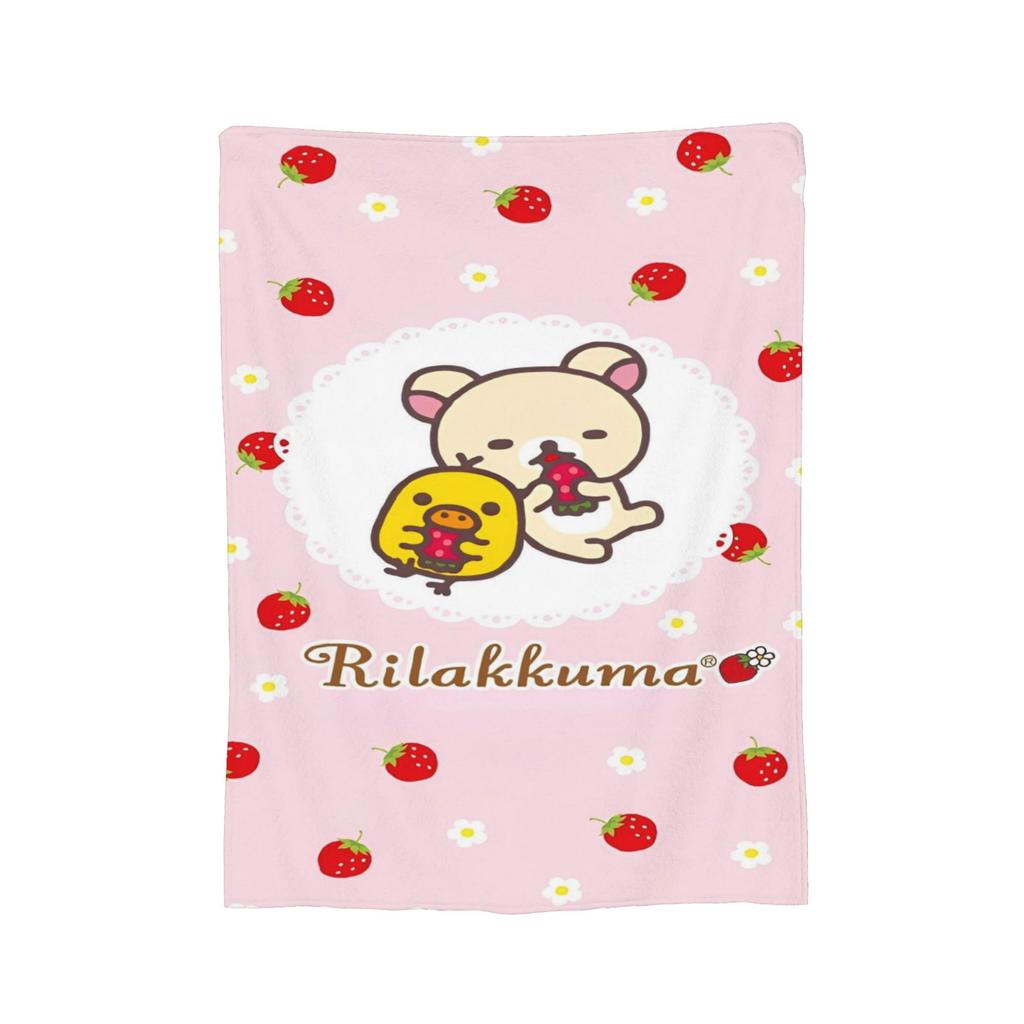 Pink Cute Bear Rilakkuma Blanket Fuzzy Awesome Breathable Throw Blankets for Bed Sofa Winter,