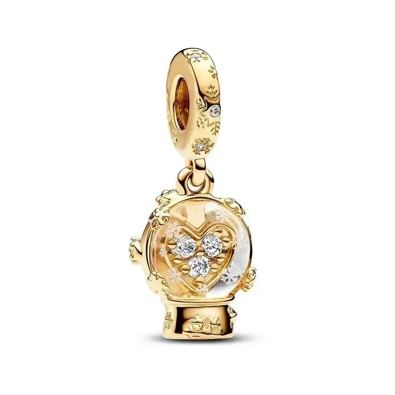 Роскошный золотой цвет серии S925, стерлинговое серебро, классический блестящий кулон «Древо жизни», подходит для оригинального браслета, подарок «сделай сам»