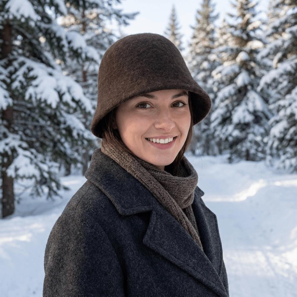 Windproof Wool Fisherman Hat Handcrafted Winter Warm Bucket Hat Sweet Knitted Beanie Autumn Winter