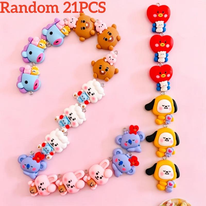 1-100 шт.~BT21 Мультяшный смоляной брелок DIY Аксессуары Товары для рукоделия Для изготовления бижутерии Серьги Ожерелье Браслет Подвеска Декор для телефона 6