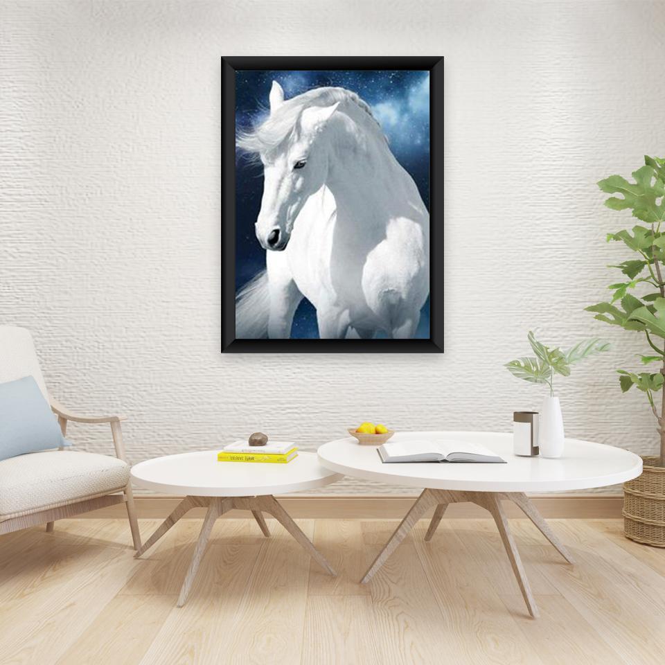 5D DIY Diamond Painting Animals Horse Cross Stitch Kit Full Round Drill Embroidery Mosaic Art Picture of Rhinestones Decor Gift