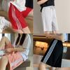 Striped Shorts Women Summer Streetwear Thin Loose Wide Leg Shorts Korean High Waist Couple Oversized Sports Shorts New