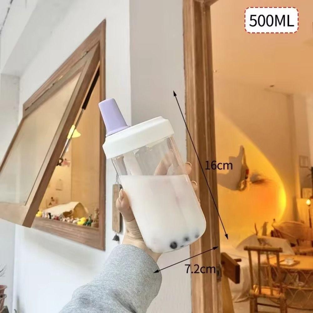 Большая емкость для соломенной чашки, прозрачная чашка с крышкой, соломенная чашка для воды, Bubble Tea Coffee