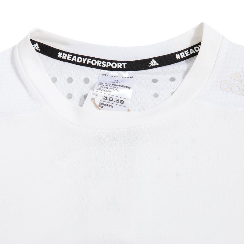 Adidas Чистый цвет дышащая спортивная футболка с круглым вырезом с коротким рукавом мужские топы белые HB6533