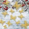 5/10Pcs Glitter Butterflies Christmas Decoration Xmas Tree Sparkling Butterflies Hanging Ornaments Home Decor New Year 2026 Gift