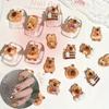 20pcs Mini Capybara Decorations Animal Ornaments, Lightweight Resin Crafts for Nail Art Desk Decor - Perfect Christmas
