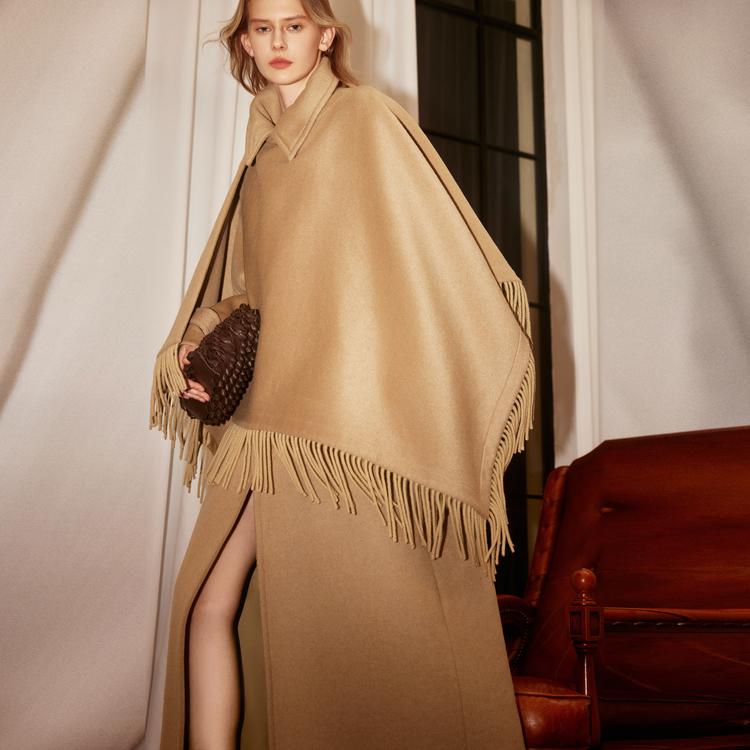 Elle X Xu Zhi Collaboration Lapel Elegant Minimalist Coat Women coats Khaki EF50739