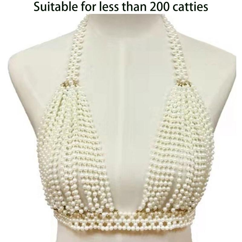 Женское многослойное жемчужное ожерелье-чокер с цепочкой для тела, регулируемое сексуальное бикини, бижутерия для тела, нагрудник для выпускного бала