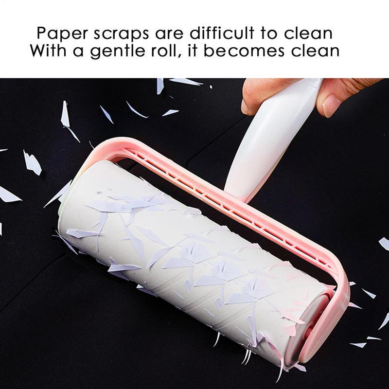 Липкий ролик для удаления шерсти домашних животных, ворса, эргономичный ручной удалитель мусора с клейкими листами для одежды, стирки, мебели, кровати, автомобиля