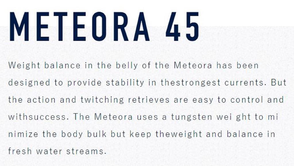 Jackson Тонущая приманка Meteora 45 PYW (3278)