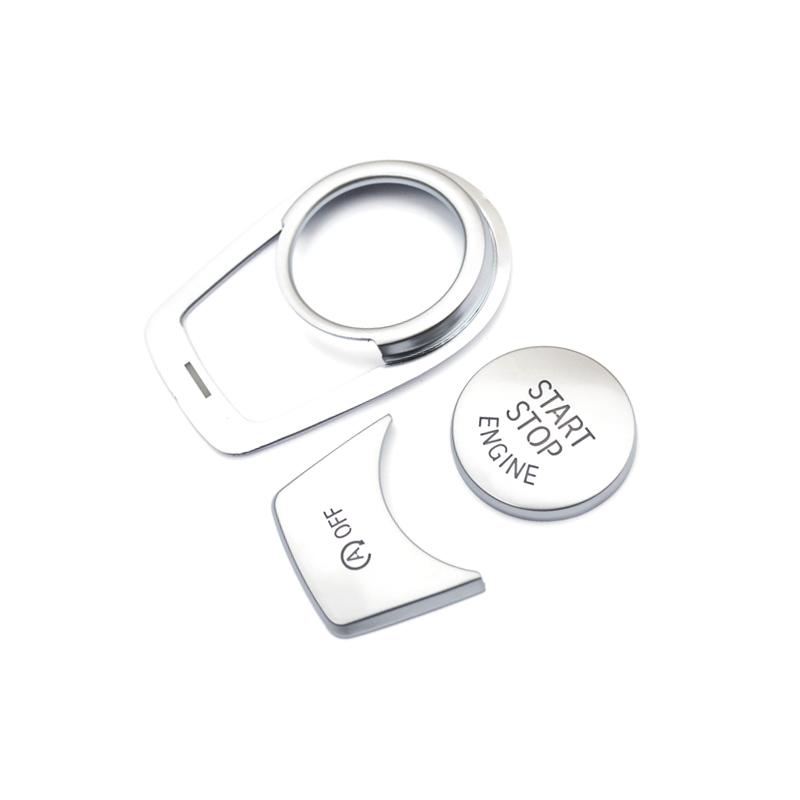 Для BMW 1 2 3 4 серии 3GT X1 2016 2017 2018 3 шт./компл. ABS хромированная внутренняя наклейка на кнопку запуска двигателя, остановки и выключения