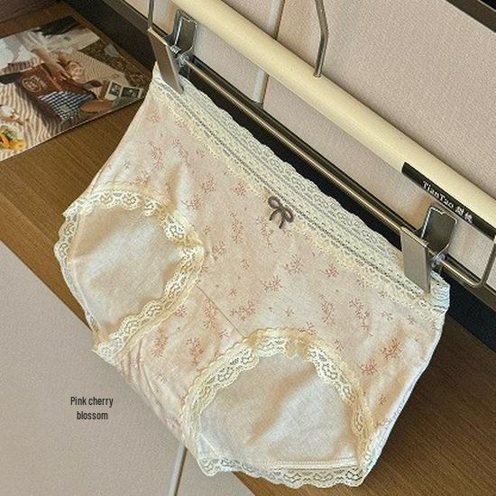Женские трусики из чистого хлопка с пасторальным цветочным принтом - 2025 Удобный, дышащий стиль треугольник