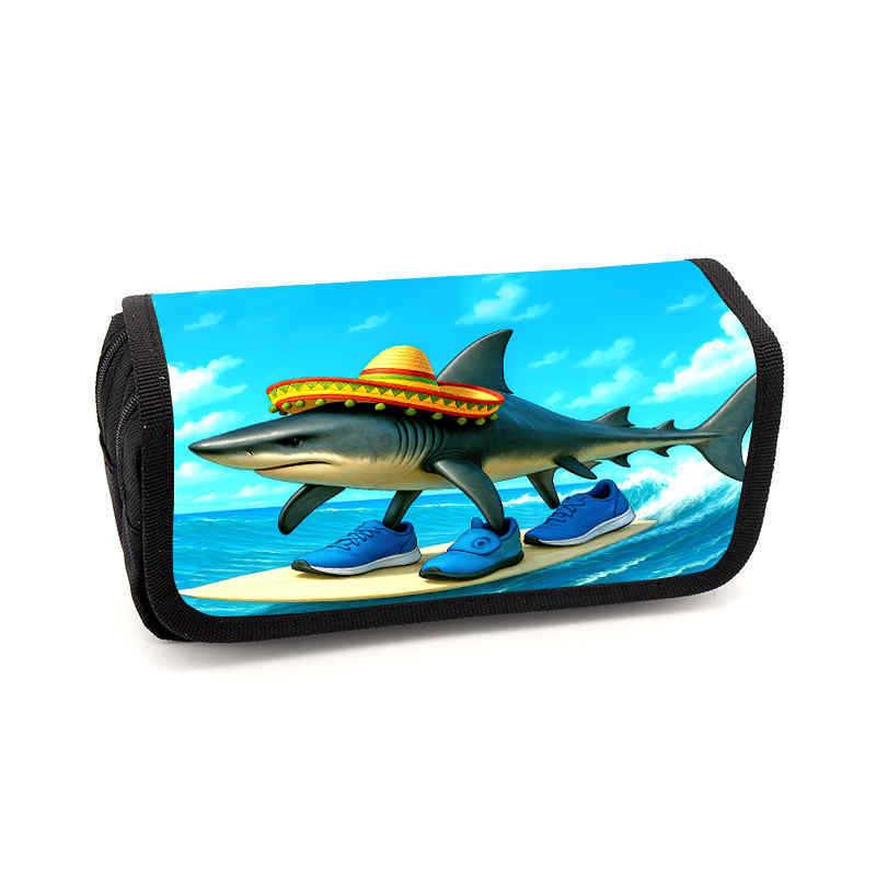 Tralalero Tralala Pencil Cases New Tungtung Sahur Brainrot Kids Stationery Bags Student Back To School Pen Pouch Children Gift