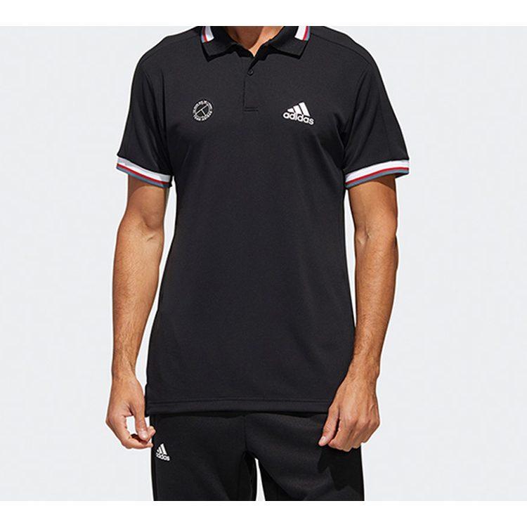 Adidas Polo Shirts Men's Black Polo Collar Moderate Straight Fit FT6765