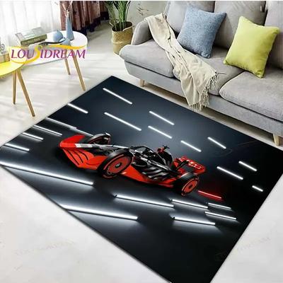 3D гоночный автомобиль Декор Ковер Нескользящий коврик для балкона, спальни, кухни и журнального столика Стильный напольный коврик и подарок