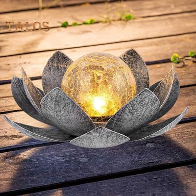 Солнечная лампа Lotus Light, автоматическое включение/выключение IP55, водонепроницаемый беспроводной дизайн, солнечная садовая лампа, украшение для лужайки, патио, улицы