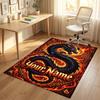 Dragon Phoenix Theme Crystal Velvet Rug Personalized Custom Name Text Soft Floor Mat Home Decor