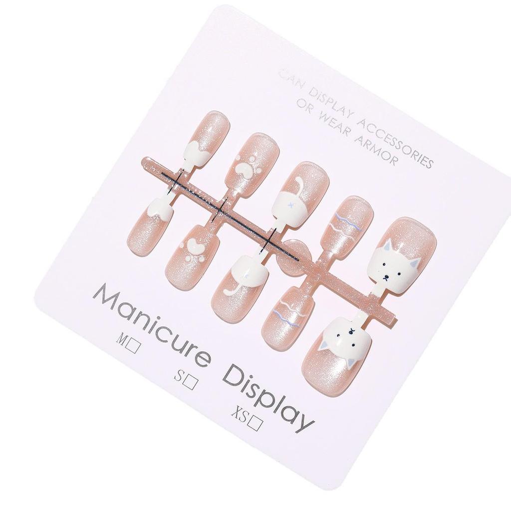 T753 Мягкие Милые Собачки 3D Французский Стиль Съемные Молочно-Белые Студенческие Наклейки для Ногтей
