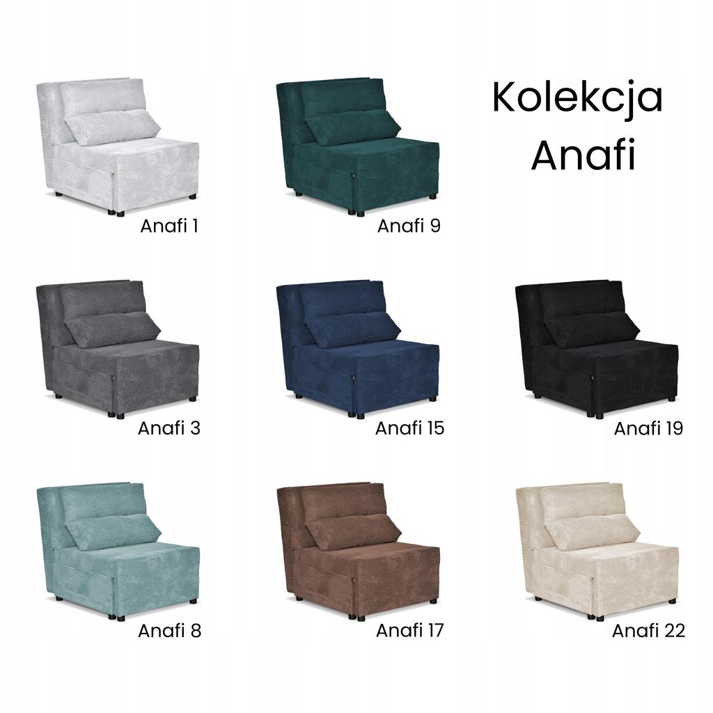 Fotel rozkładany funkcja spania KIMO pojemnik pościel Family Meble ciemnoszary