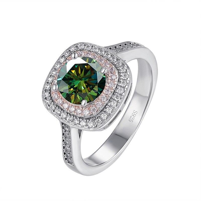 BagueRingen 1 Carat Moissanite Diamond Ring For Engagement Wedding Women's S925 Sterling Silver Jewelry Square Shaped Design Gift