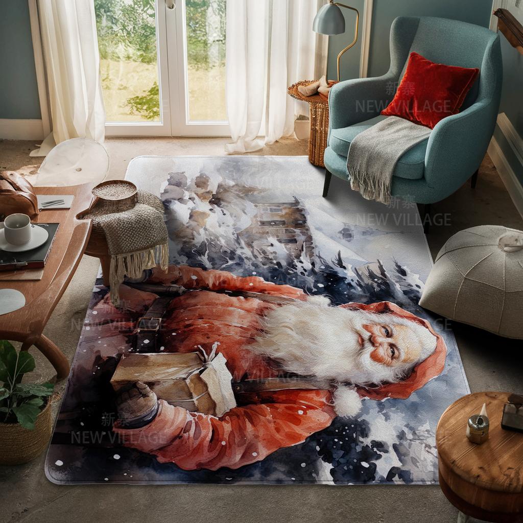 Ковер у входа в дом Домашний коврик у двери Гостиная Ванная Комната Ноги ванная комната Нескользящие коврики с водопоглощением для ванной Счастливого Рождества зима