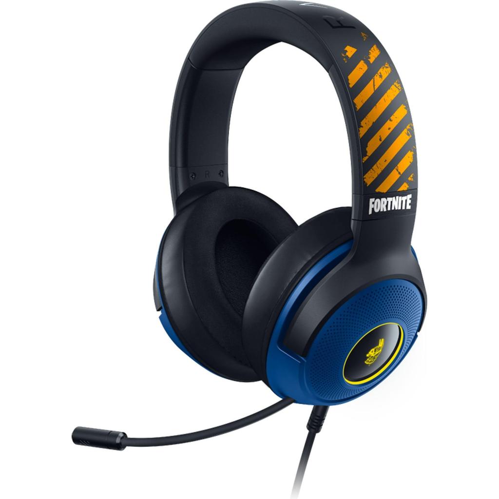 Игровая гарнитура Razer Kraken V3 X Fortnite Edition: легкая проводная гарнитура для комфортной длительной игры, USB-подключение, объемный звук TriForce 40 мм, однонаправленный шумоподавление.