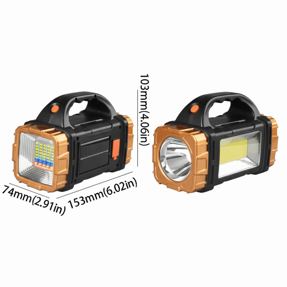 Powerful LED LED Flashlight Solar Rechargeable IP44 Waterproof Rechargeable Flashlight COB Technology USB Rechargeable