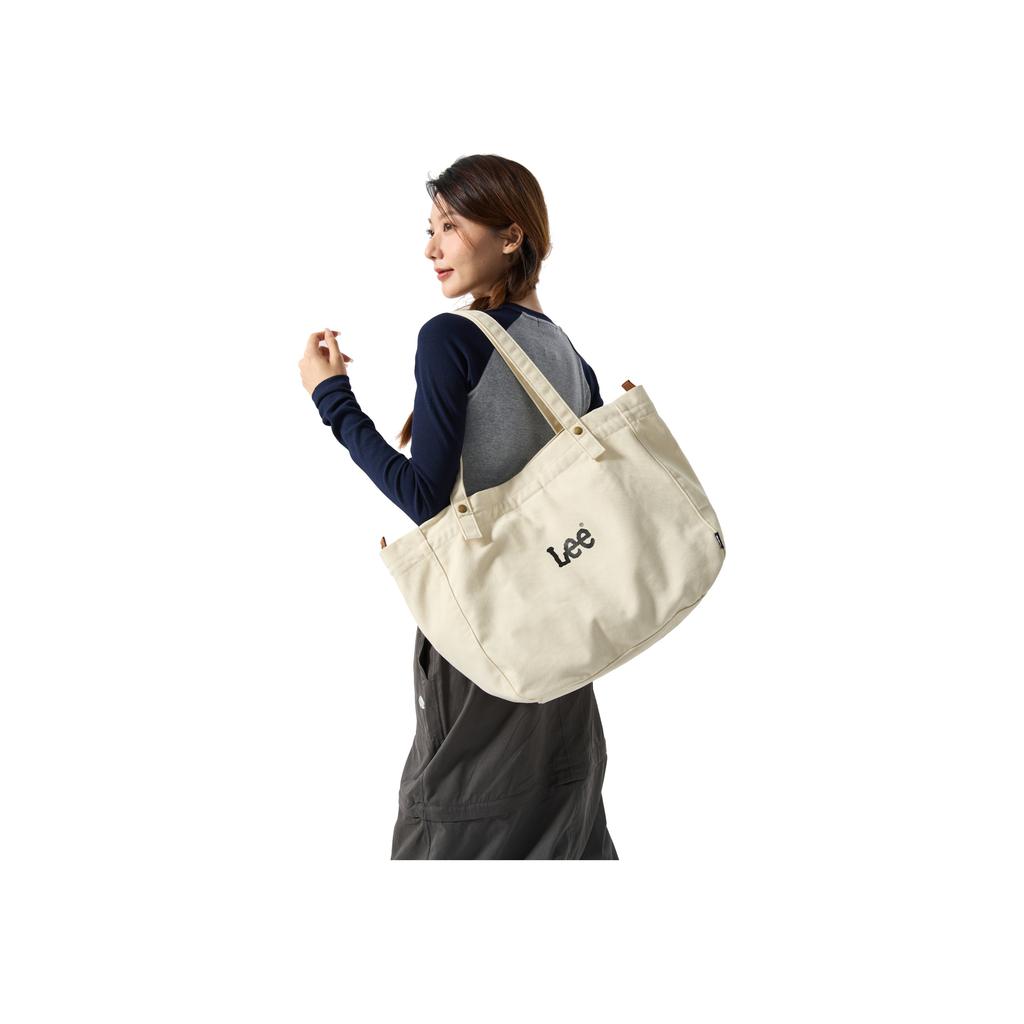 New Lee Canvas Shoulder Bag Regular Unisex Ecru LE240063M-903