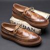 Кожаные мужские туфли Brock Trend British Casual Leather Shoes Retro Tooling Shoes