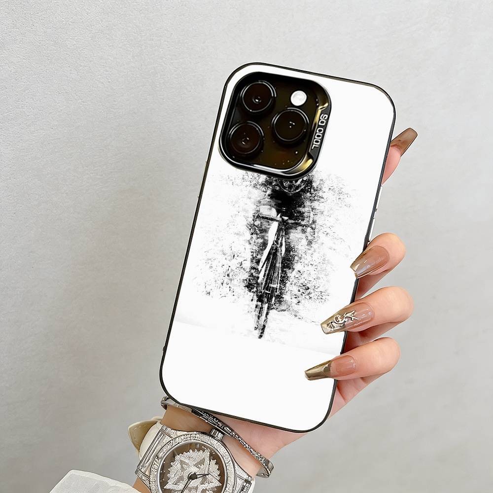 Чехол для телефона для шоссейного велосипеда для iPhone 17,16,15,14,13,12,11 Plus,Pro Max,XS,Разноцветный Серебристый Черный Чехол