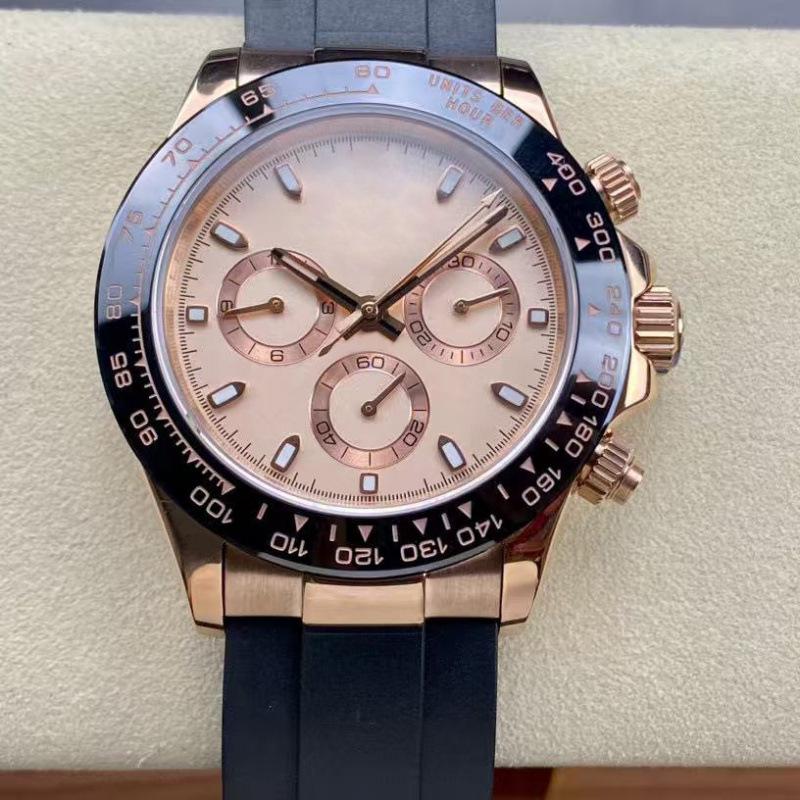 Мужские автоматические механические часы Rolex Daytona 40 мм, многофункциональные, с инкрустацией бриллиантами.