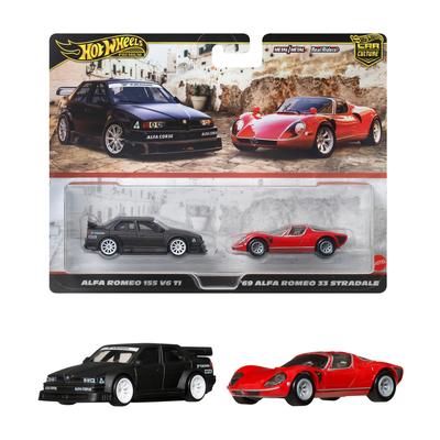 Hot Wheels Premium Alfa Romeo 155 V6 TI Alfa Romeo 33 Stradale Модель автомобиля Возраст JBK95 Набор из 2 штук / '69 Автомобили, 3+, Многоцелевой,