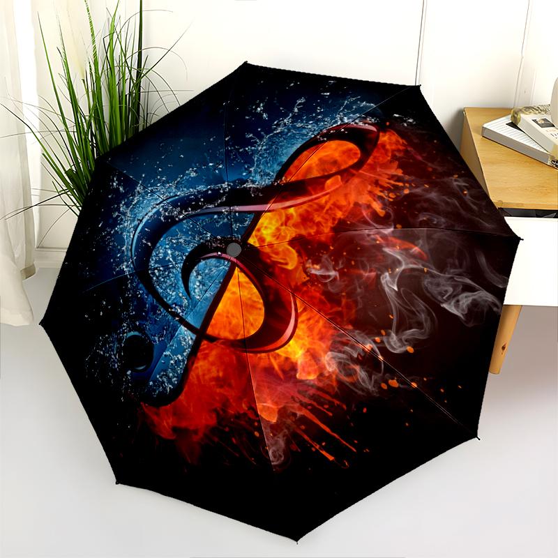 1PC Musical notes Umbrella Portable Folding Umbrella Iron Frame Hole Bone Structure Outdoor Home Umbrella A2
