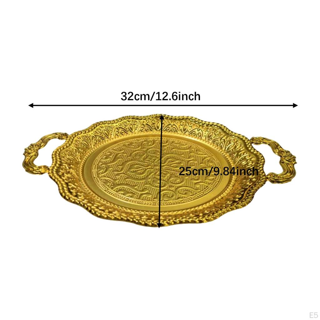 Фруктовая тарелка Закусочное блюдо Европейский металлический Многоцелевой сервировочный поднос с ручками для конфет