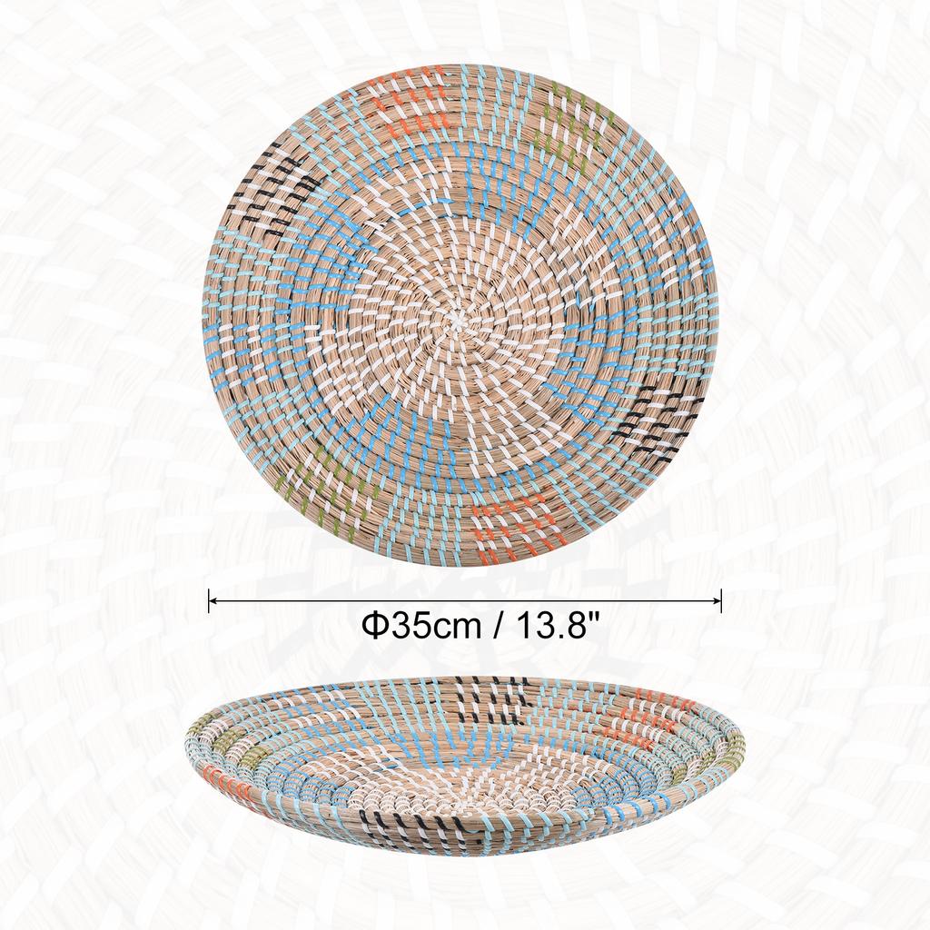 35 см подвесная плетеная настенная корзина из натурального ротанга настенная корзина декоративная бохо фермерский деревенский декоративный стол для гостиной