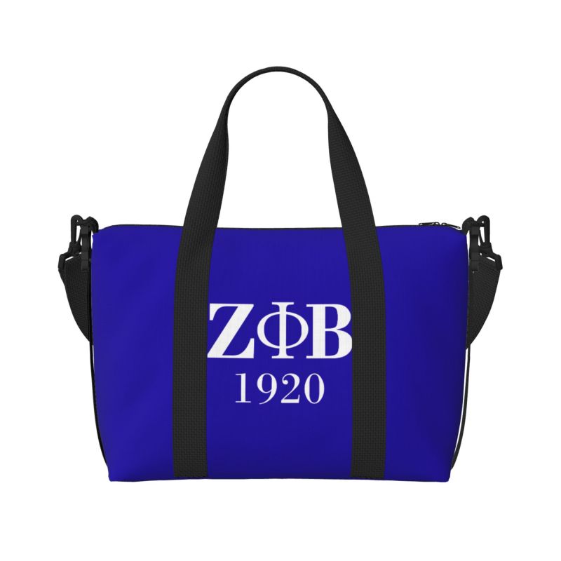 Zeta Phi Beta 1920 Print Travel Duffel Bag Women Multipurpose Workout Luggage Handbag Lightweight Waterproof Tote Bags