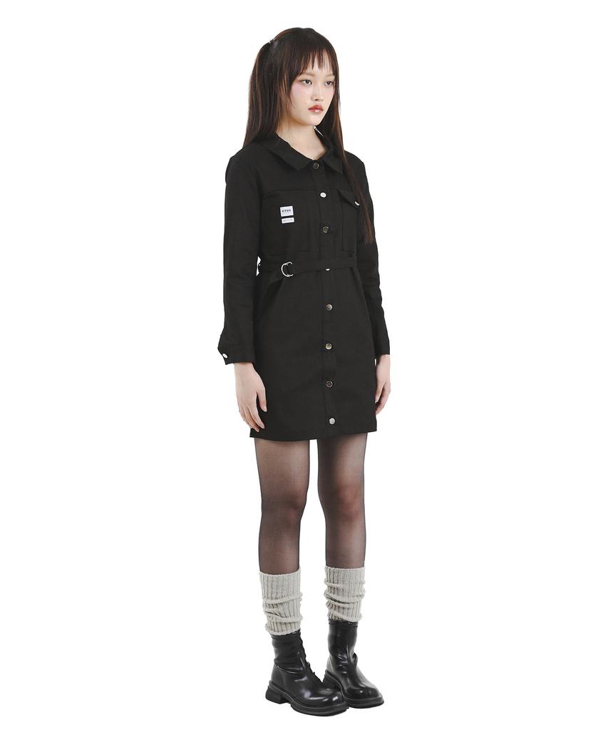 Catharsis Daily Cation Denim Mini Dress Brown Black S M