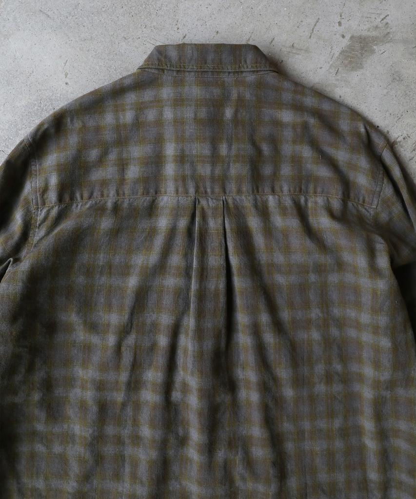 SLOWACID Рубашка в клетку, окрашенная garment-dye [Желтая]
