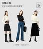 Elegant semi high neck lace lace and velvet base shirt for women's knitted shirt base shirt