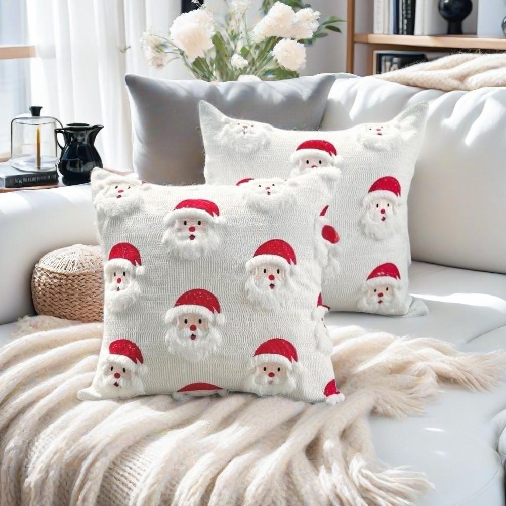 Reindeer Christmas Pillow Covers Plush Xmas Pillowslip Throw Cushion Case Festive Holiday