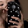 Милый Чехол-Бампер в Белый Горошек и Сердечки для HONOR X9b X9a Жесткая Глянцевая Акриловая Задняя Панель Мягкая TPU Рамка Защитный Чехол от Царапин