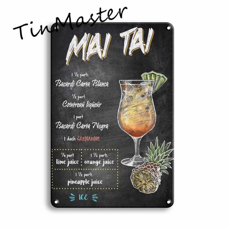 Martini Mojito Cocktail Poster Metal Tin Sign Vintage Restaurant Kitchen Irish Pub Bar Man Cave Decoration Art Wall Stickers