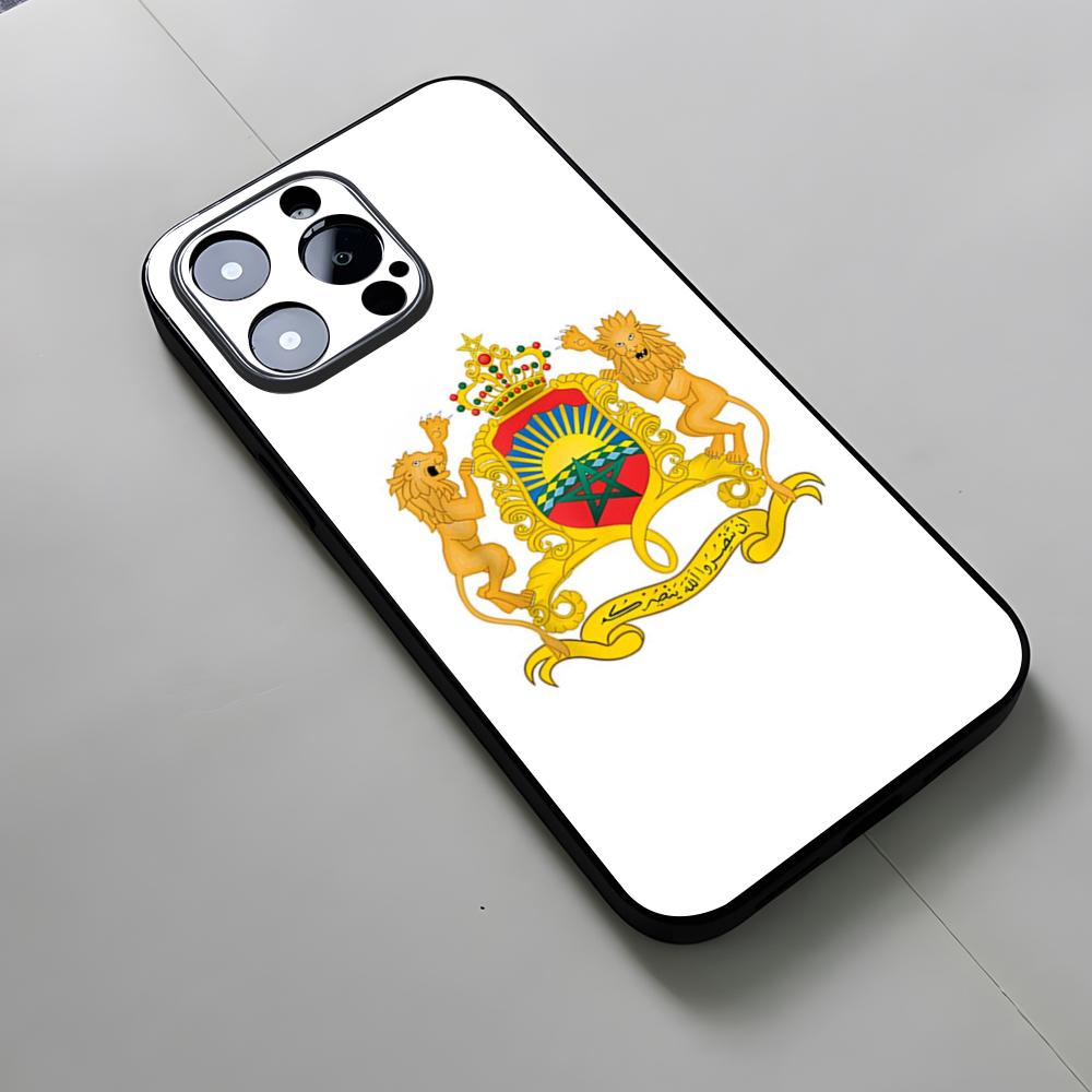 Флаг Марокко Герб Паспорт Чехол для Телефона Для Iphone 16 15 12 14 Se 2020 Защита от Подглядывания 16 Pro Max 11 13 Xr X Xs Mini Plus Забавный