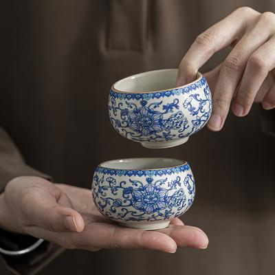 Печная кружка скрученный лотос чашка Луоханя китайская бытовая чайная чашка набор для чая Кунг-фу чайная чашка керамическая одинарная чашка с отверстием