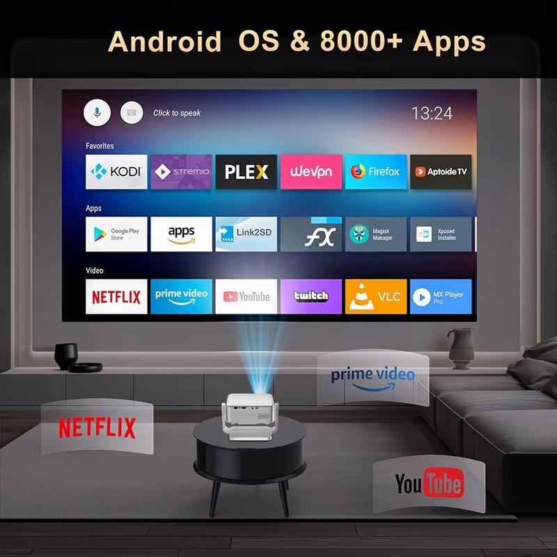 Salange P90 Android-проектор с вращением на 360 градусов, поддержкой 1080P, 4K 350, ANSI Wifi6 BT5.0, портативный домашний кинотеатр, мини-видеопроектор