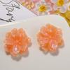 3D Pink White Flower Earrings for Women Imitation Pearl Acrylic Blooming Gardenia Stud Earrings Cute Jewelry Yellow Purple