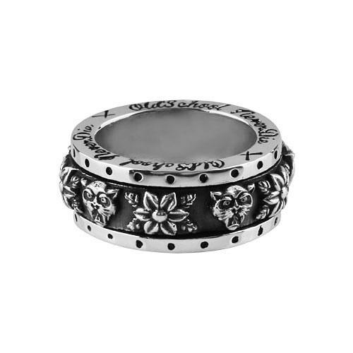 Anonymous Artisan Oldschool Spinner Ring - Panther Flower