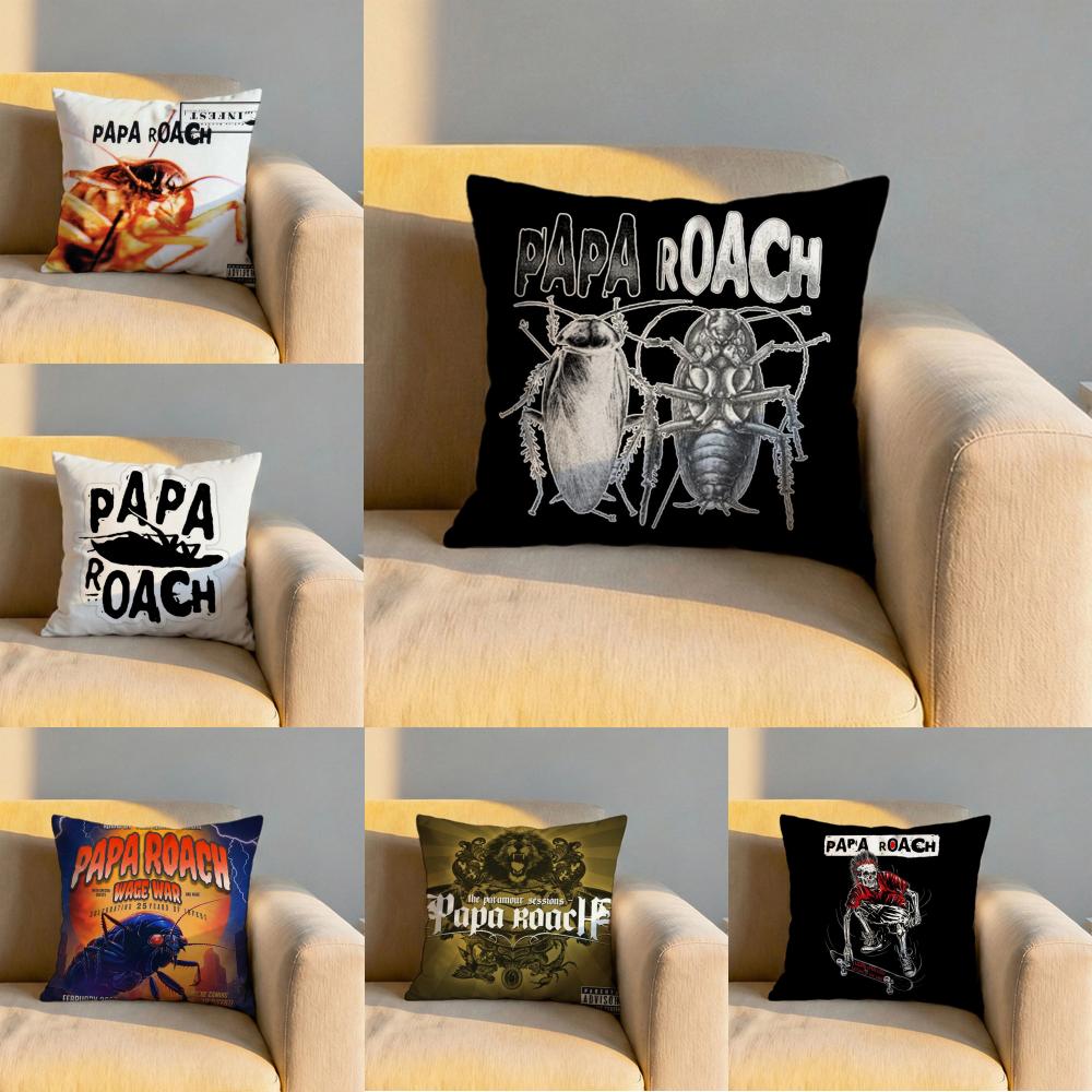 Band PPapa RRoach Cushion Cover Soft Reversible Durable Pillow Cover MultiScene Use for Home Car Daily Comfort
