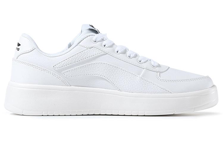 Li Ning Wave PRO Искусственная кожа Нескользящие, Износостойкие, Легкие Низкие кеды для скейтборда Мужские Белые AGCP335-7